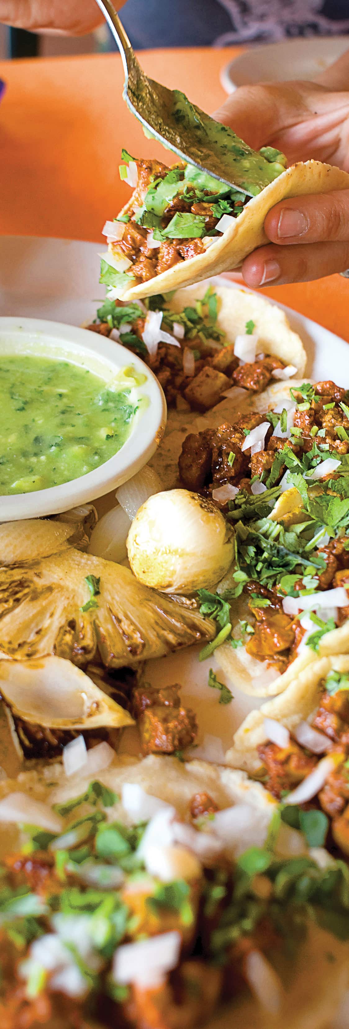 Home-style marinated tacos al pastor