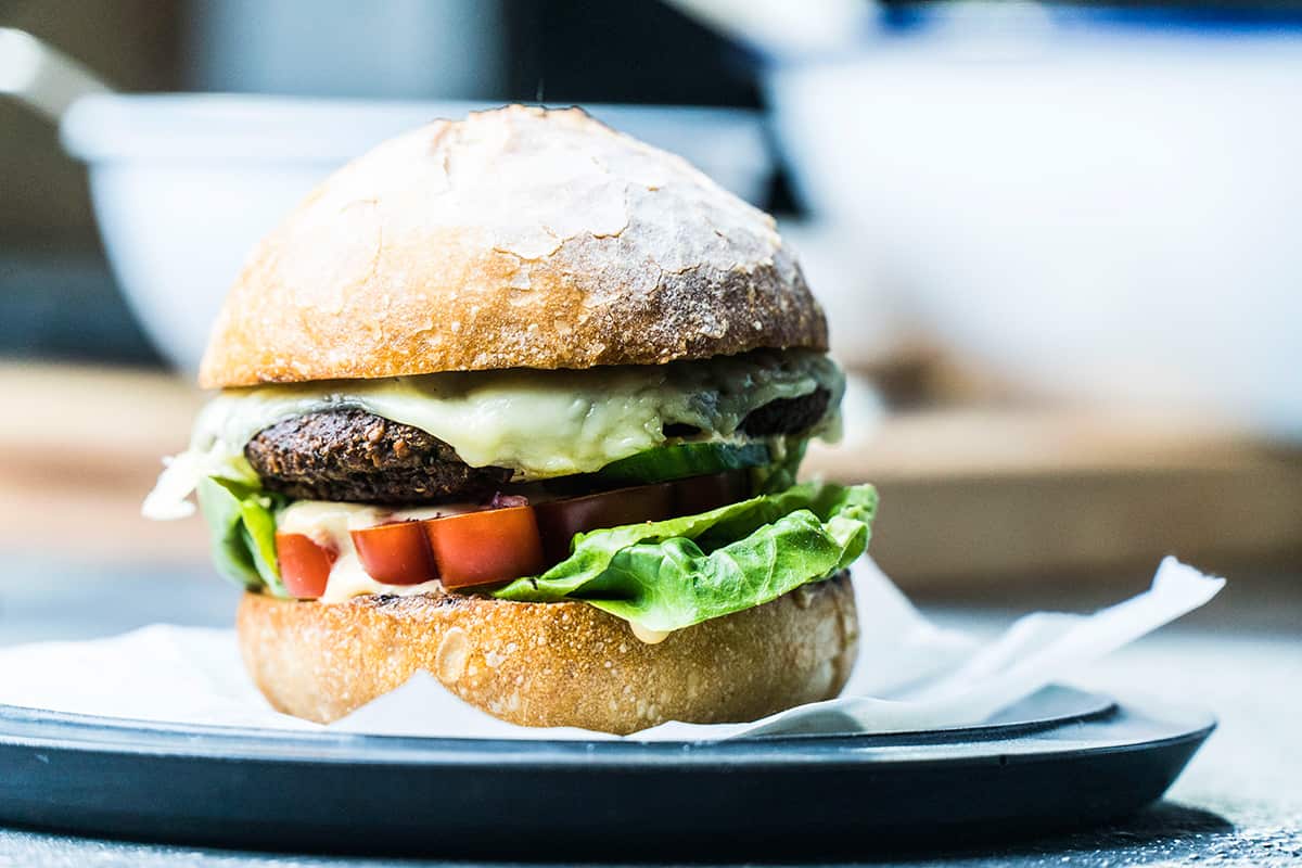 Mushroom falafel burgers