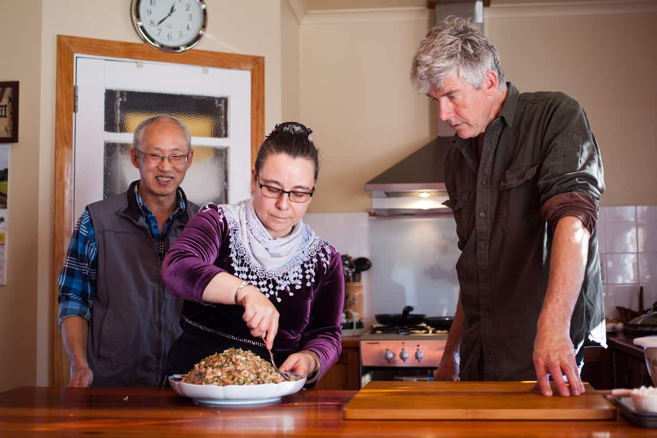 Matthew Evans learning dumpling secrets