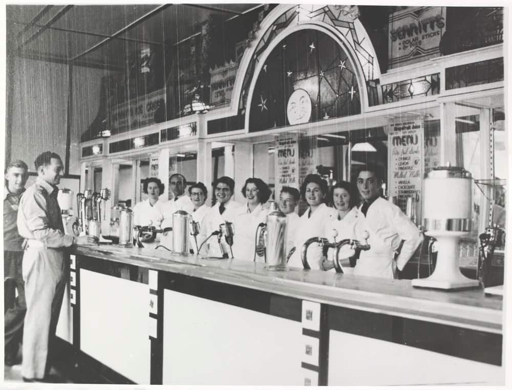 Milk bar Australia circa 1950s