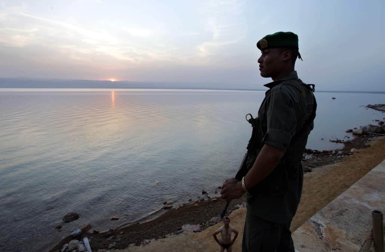 Jordanian soldier at Southern Shuneh, Jordan