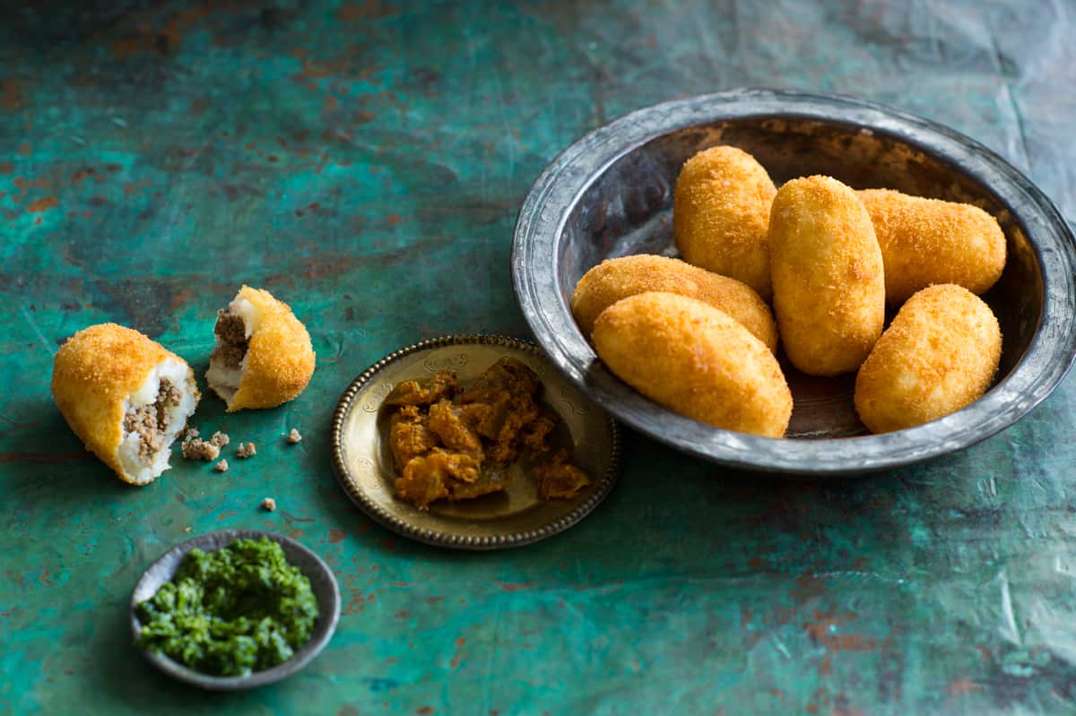 Spiced beef and potato croquettes (aloo masu chop)