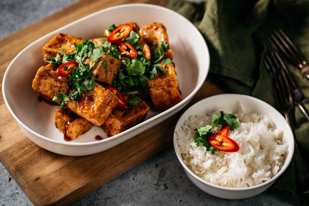 Vietnamese coconut caramel tofu