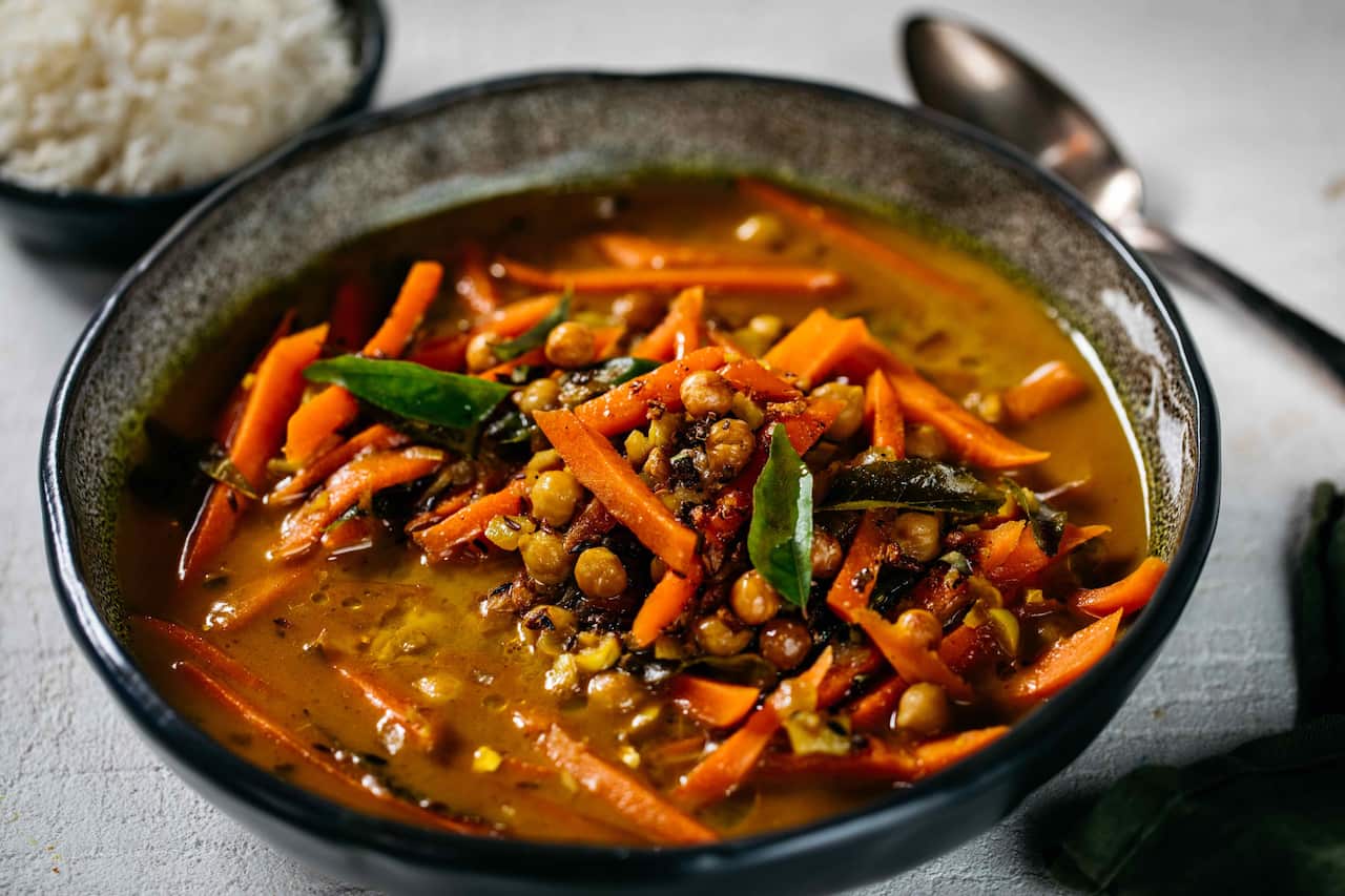 Carrot and almond milk curry