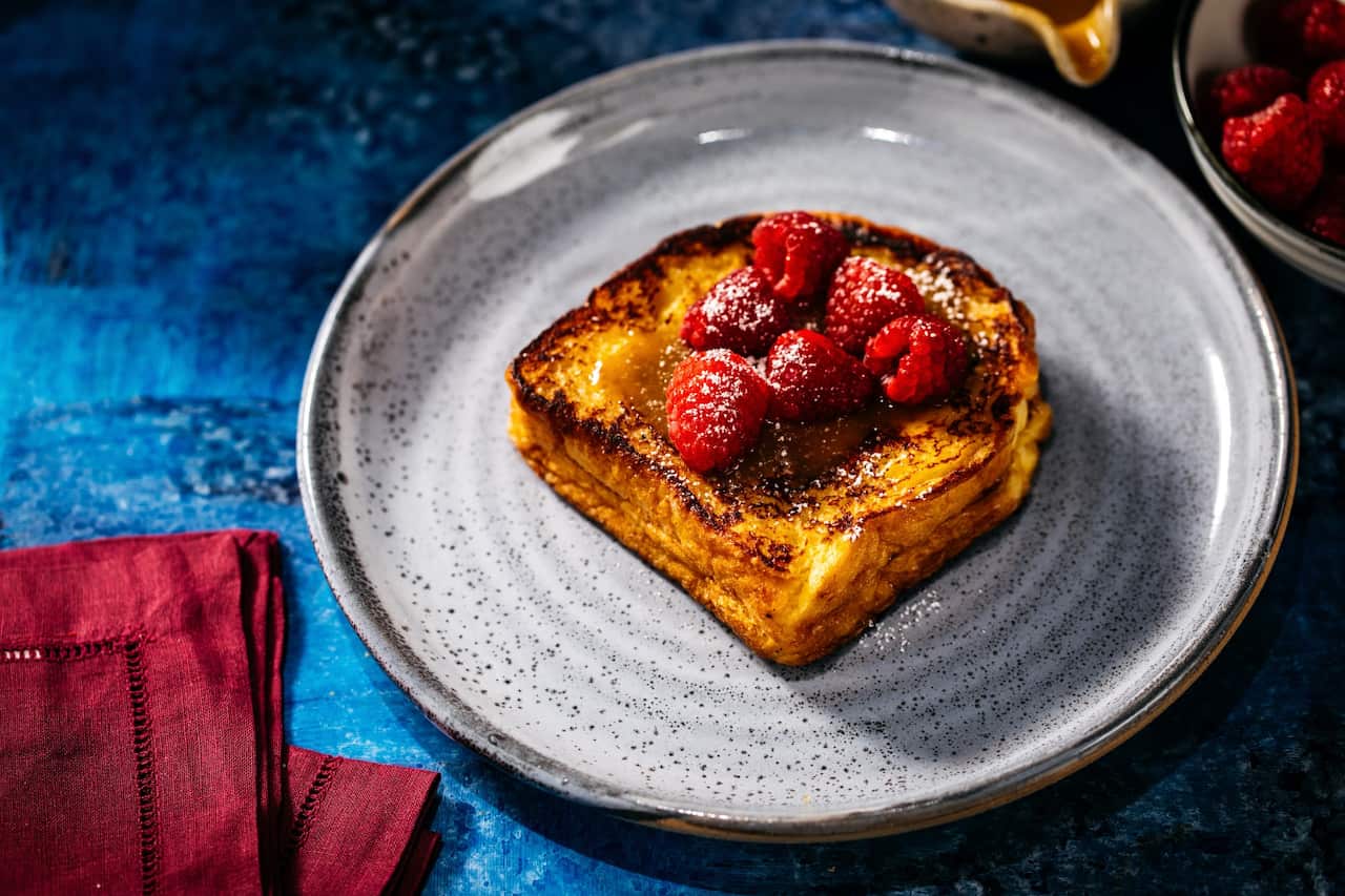 Hazelnut pain perdu with salted caramel
