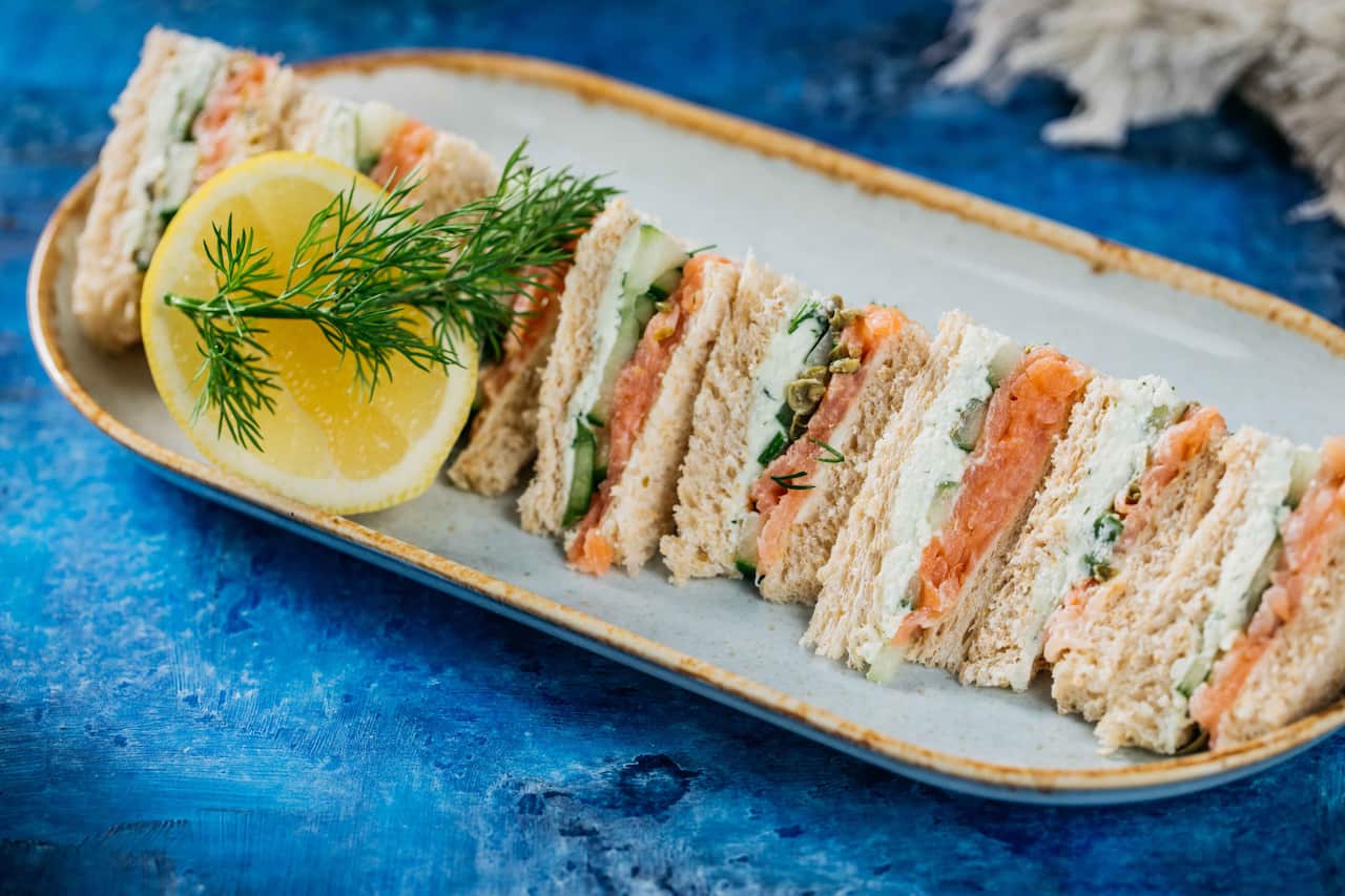 Salmon and cucumber sandwiches