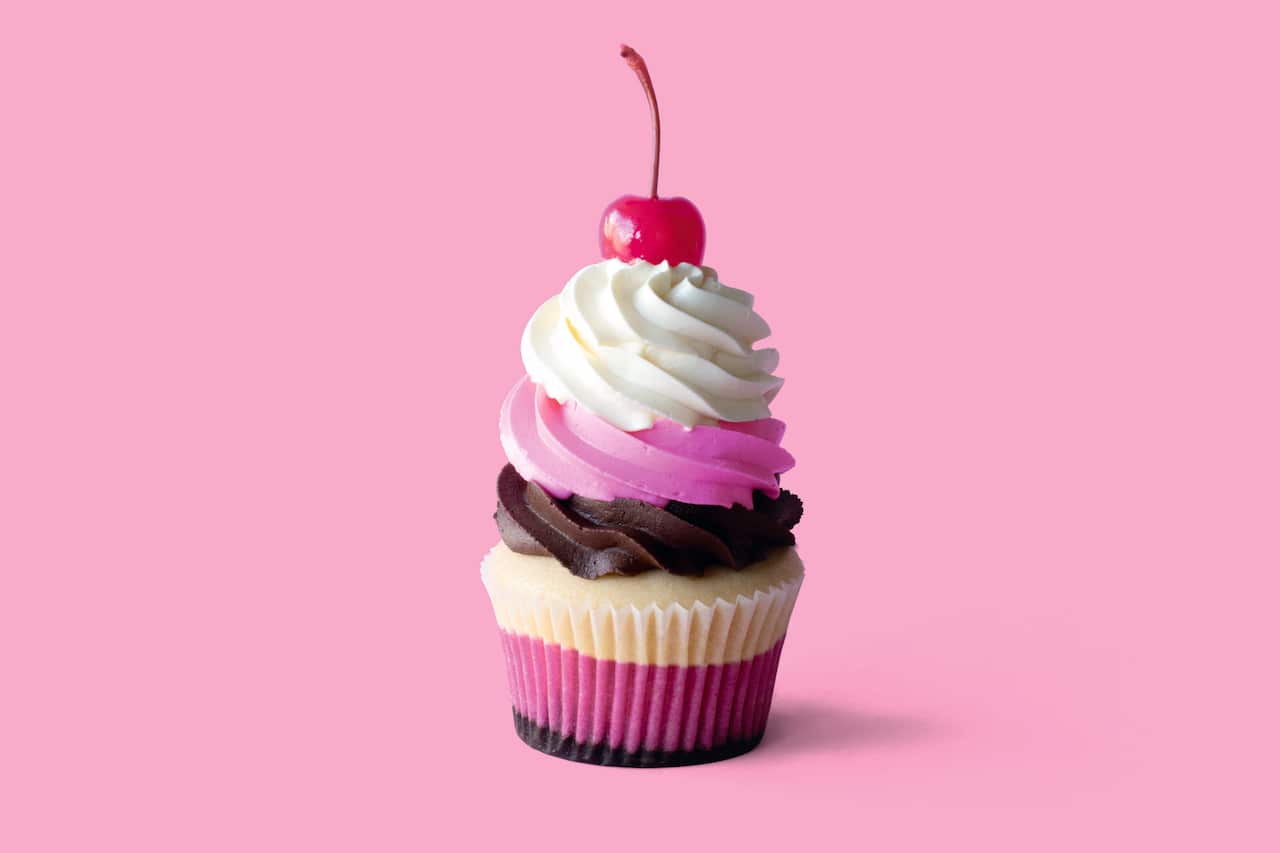 Neapolitan cupcakes