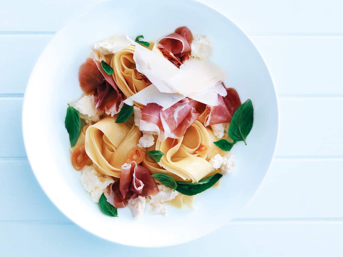 pasta with ricotta and proscuitto
