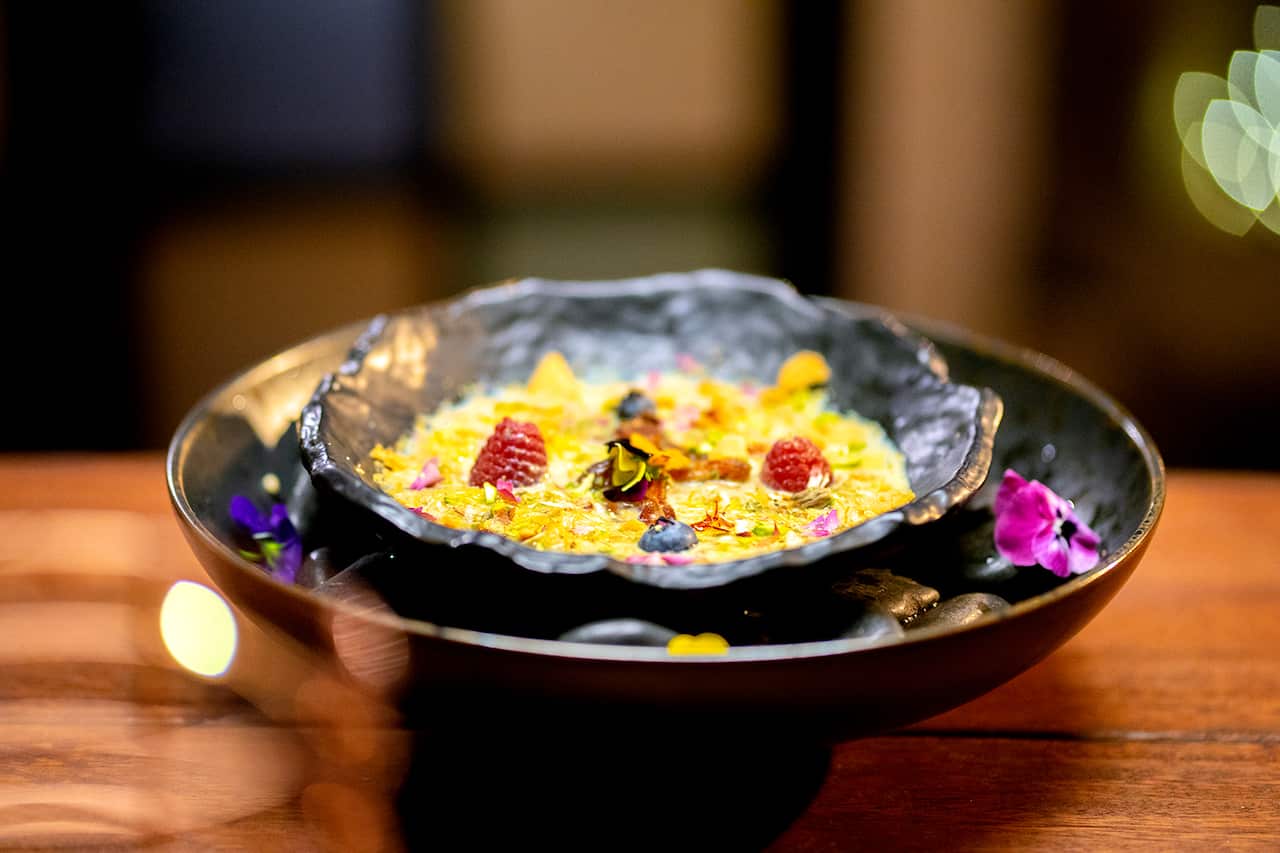 Saffron milk pudding (shree khurma)