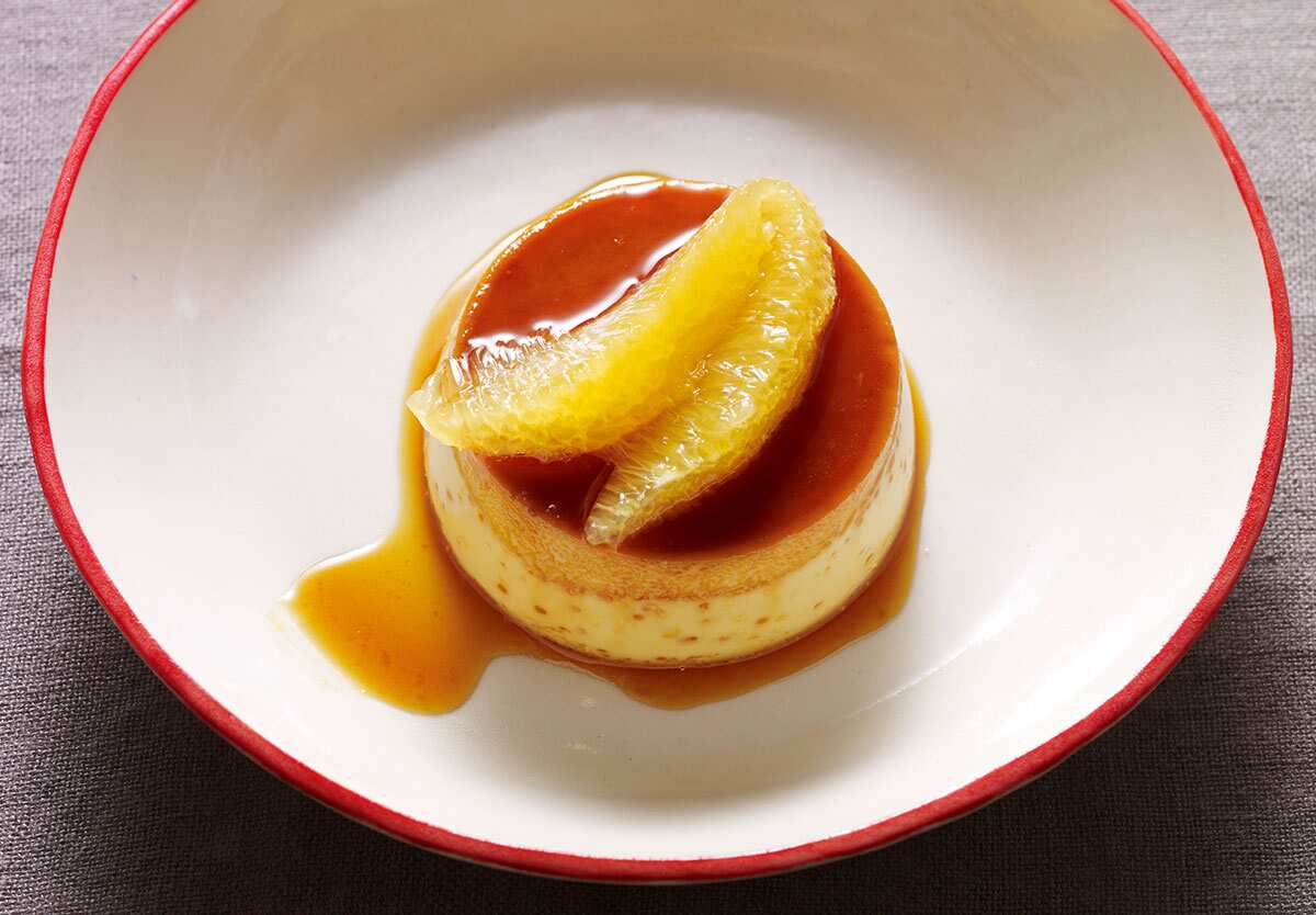 Orange vanilla flan
