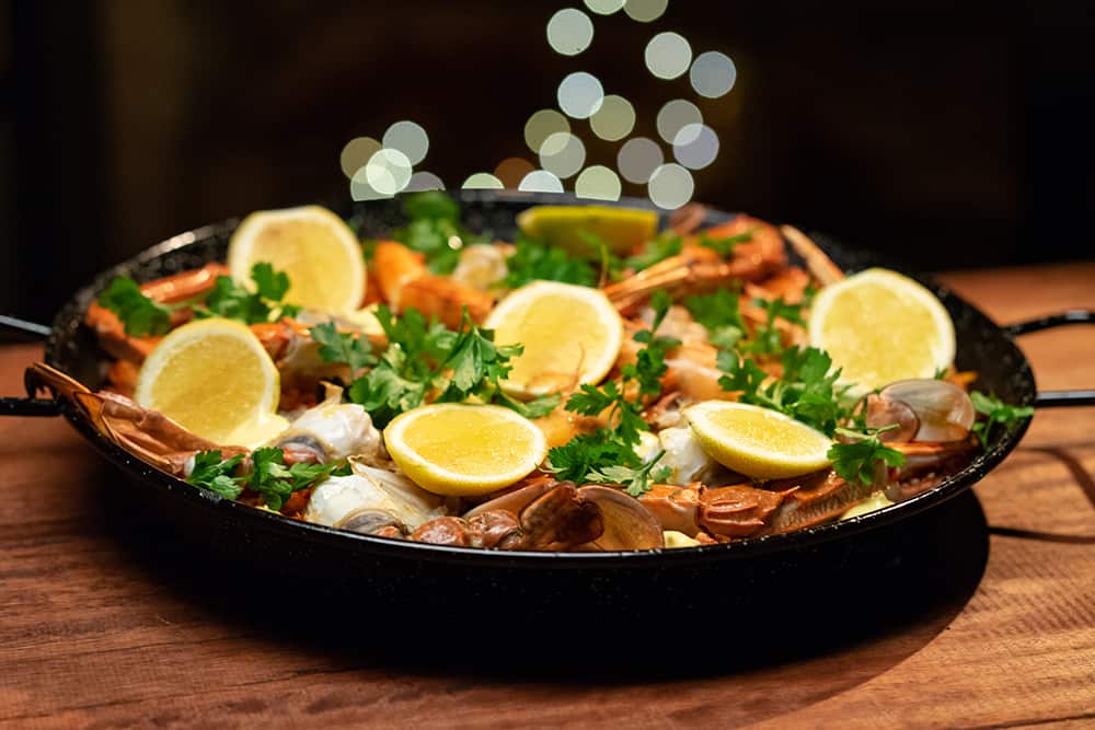 Blue swimmer crab paella