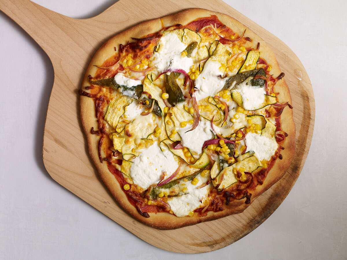 Poblano, Corn and Zucchini Pizza