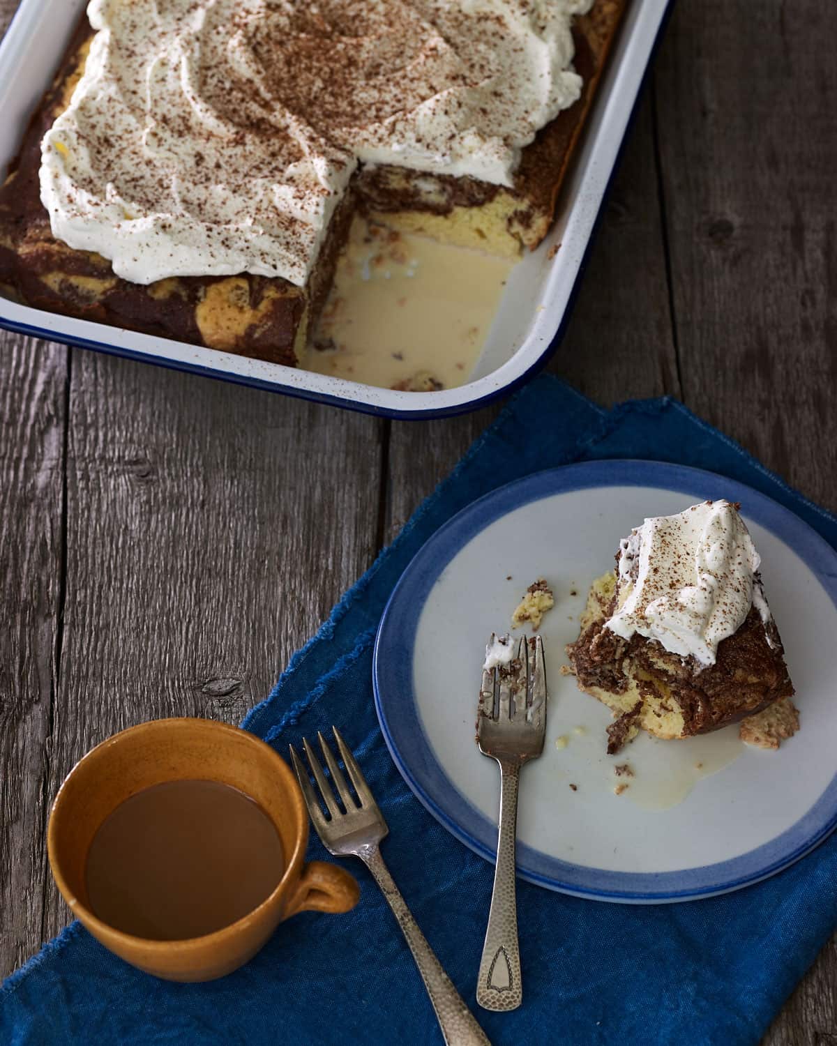 Marbled tres leches cake