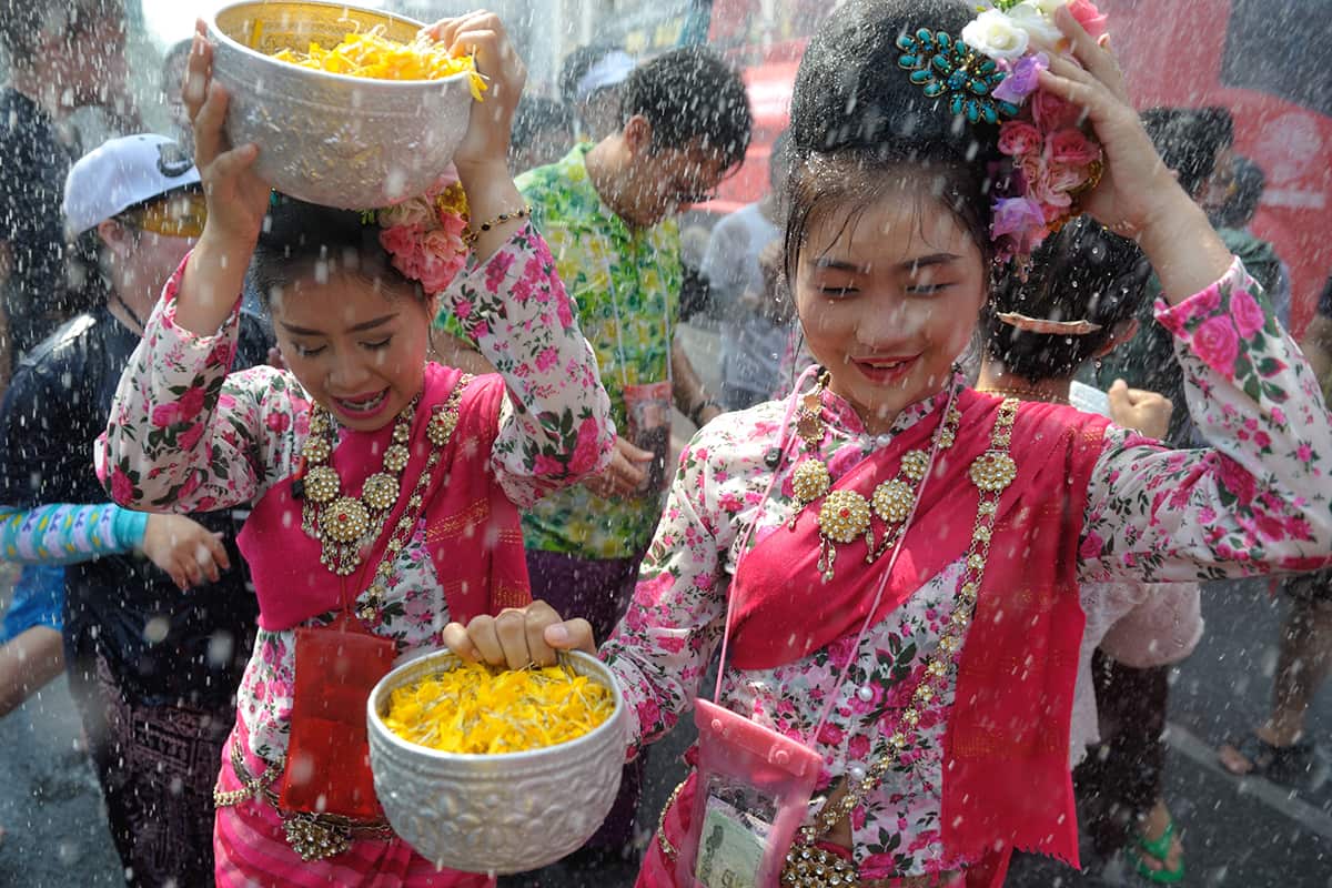Songkran, water fight