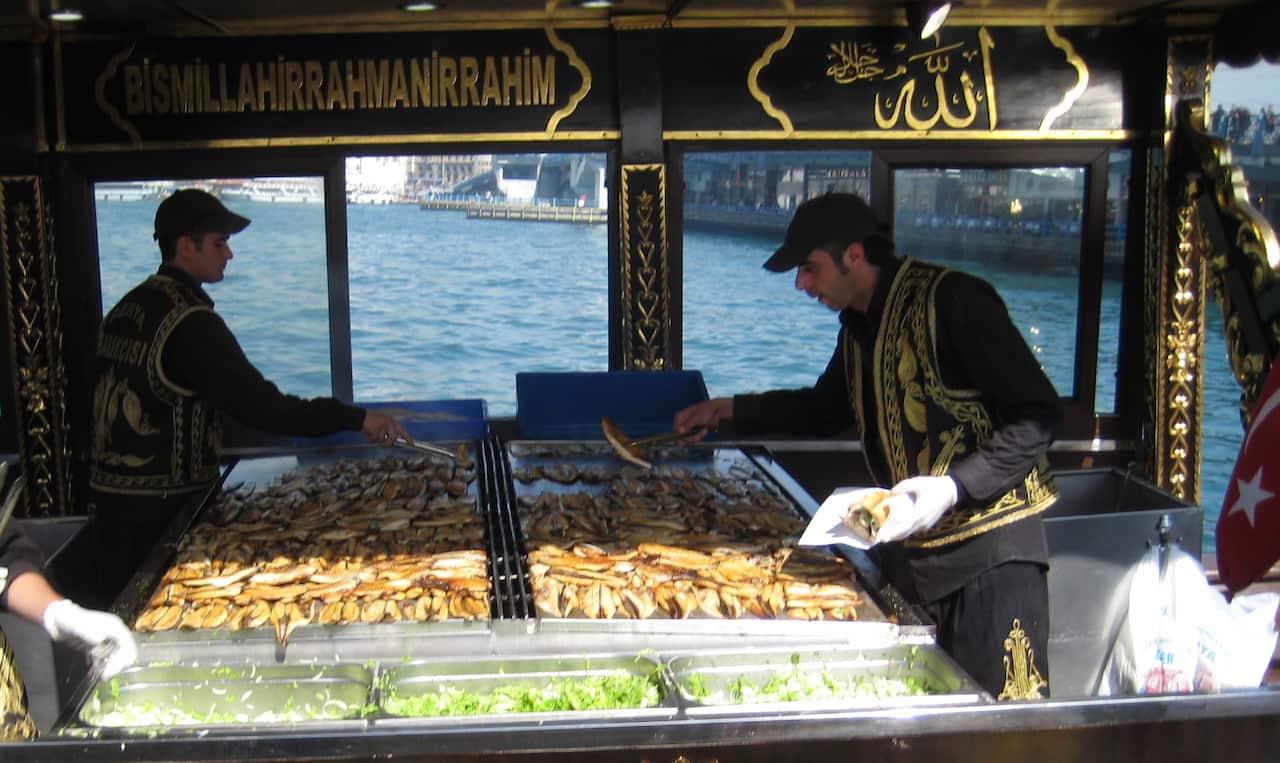Turkish balik meek fish sandwich