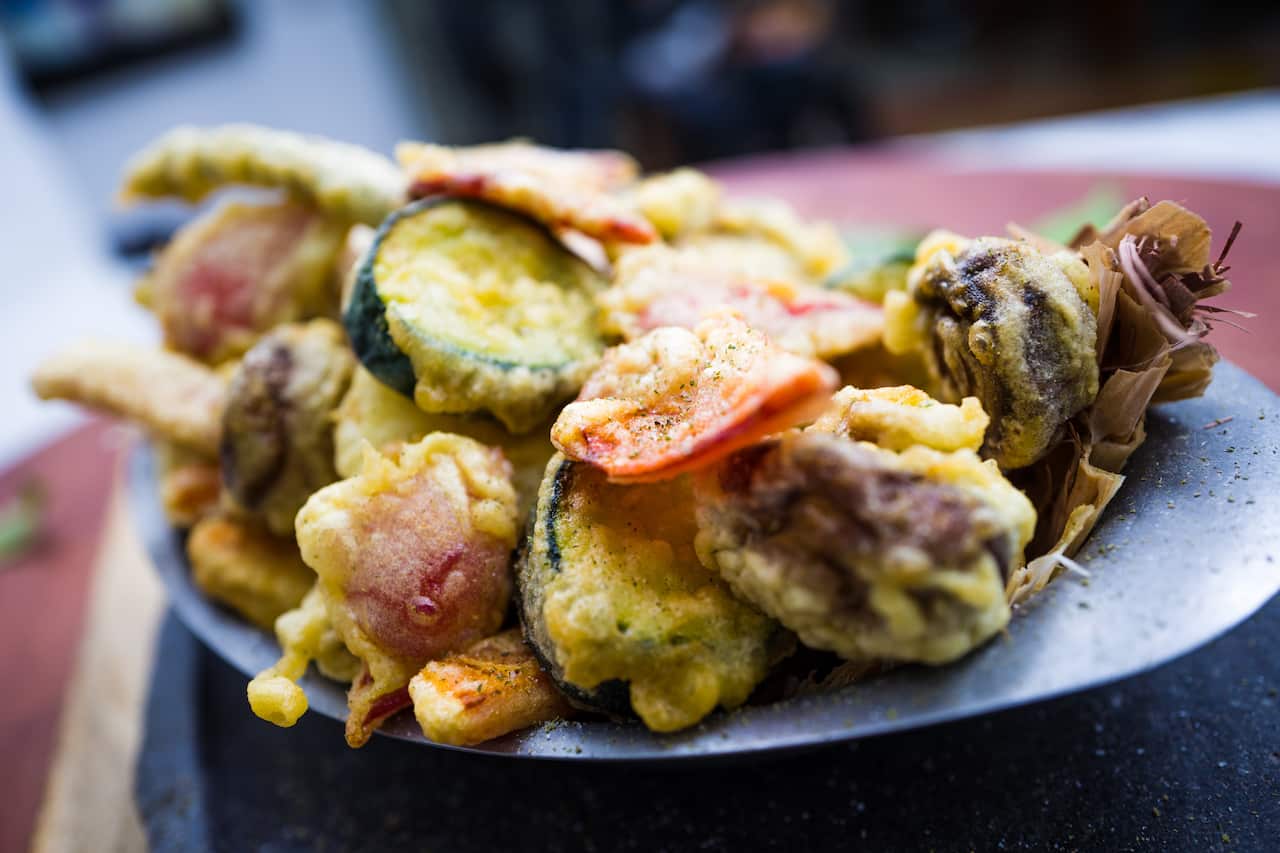 Lemon myrtle vegetable tempura