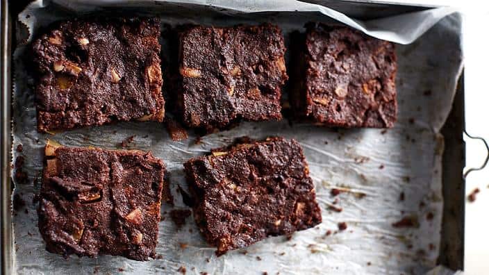 Pear and brazil nut chocolate brownies
