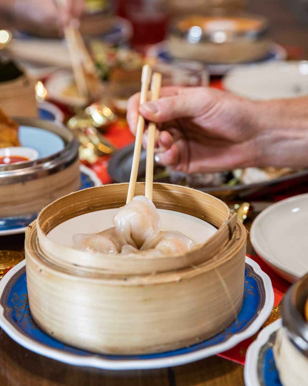 Expect to have dumplings during a banquet at Hawker Hall in Melbourne.