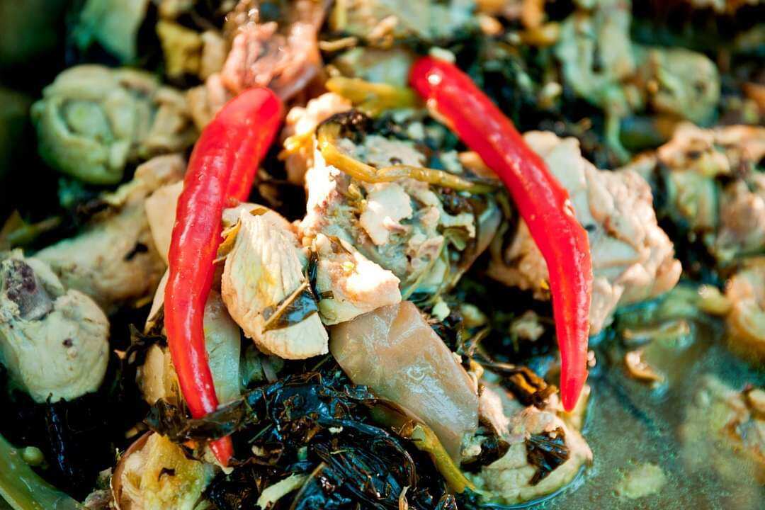 Ayam punsuh or bamboo chicken is a Sarawakian dish 