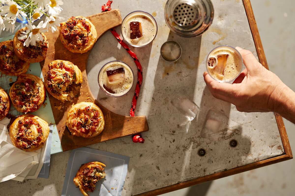 Ham and garlic chive breakfast scrolls