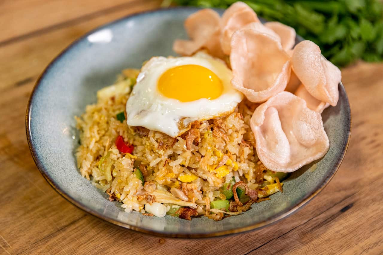 Hainanese chicken nasi goreng