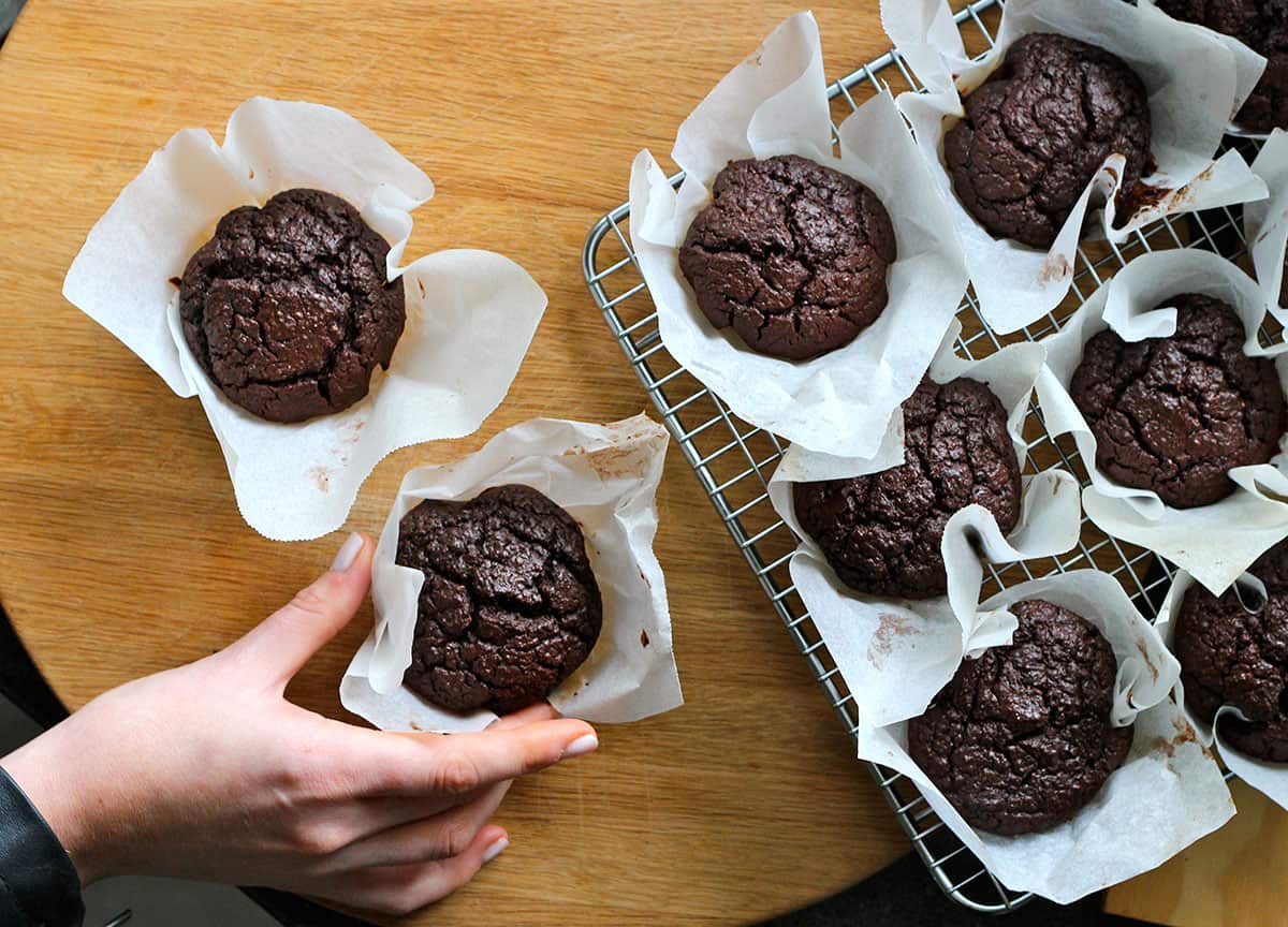 Beetroot quinoa and chocolate muffins