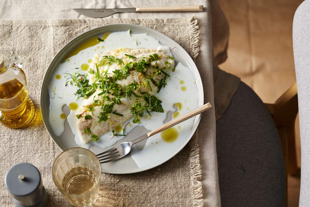 Buttermilk poached snapper