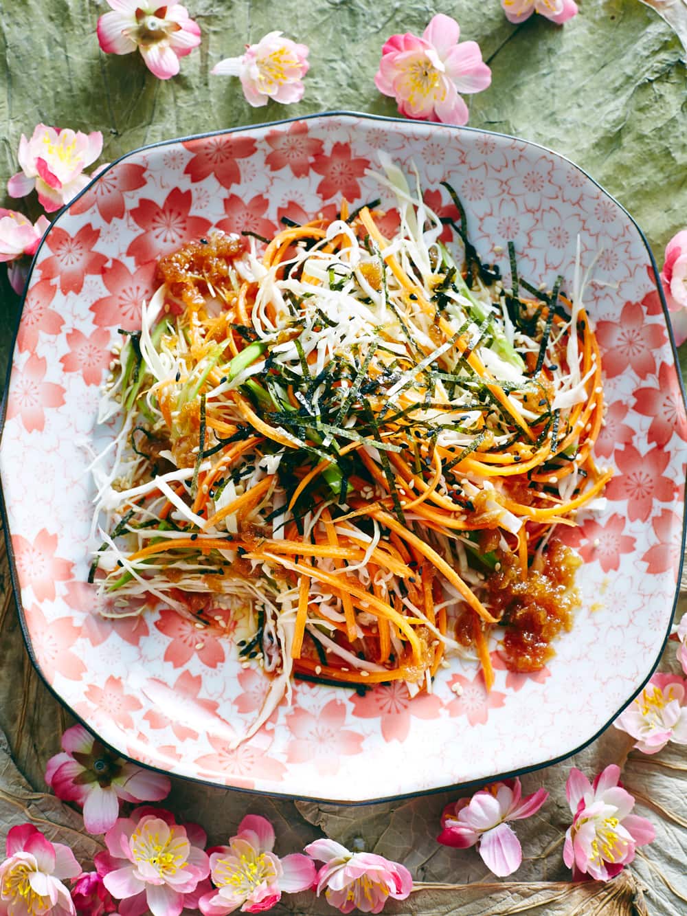 Japanese cabbage salad with wafu dressing