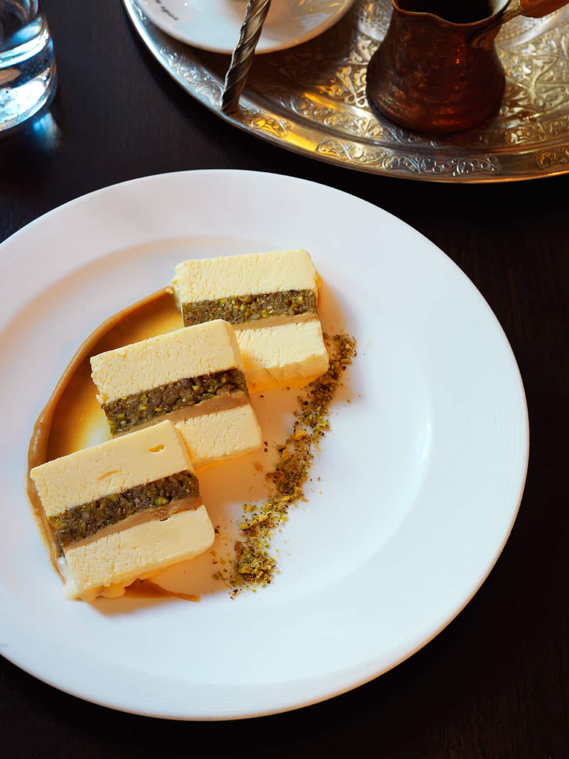 Caramel baklava ice-cream