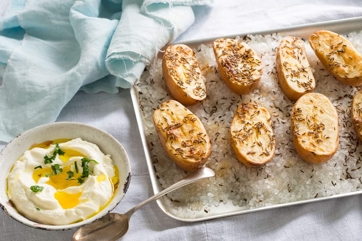 Caraway potatoes with quark