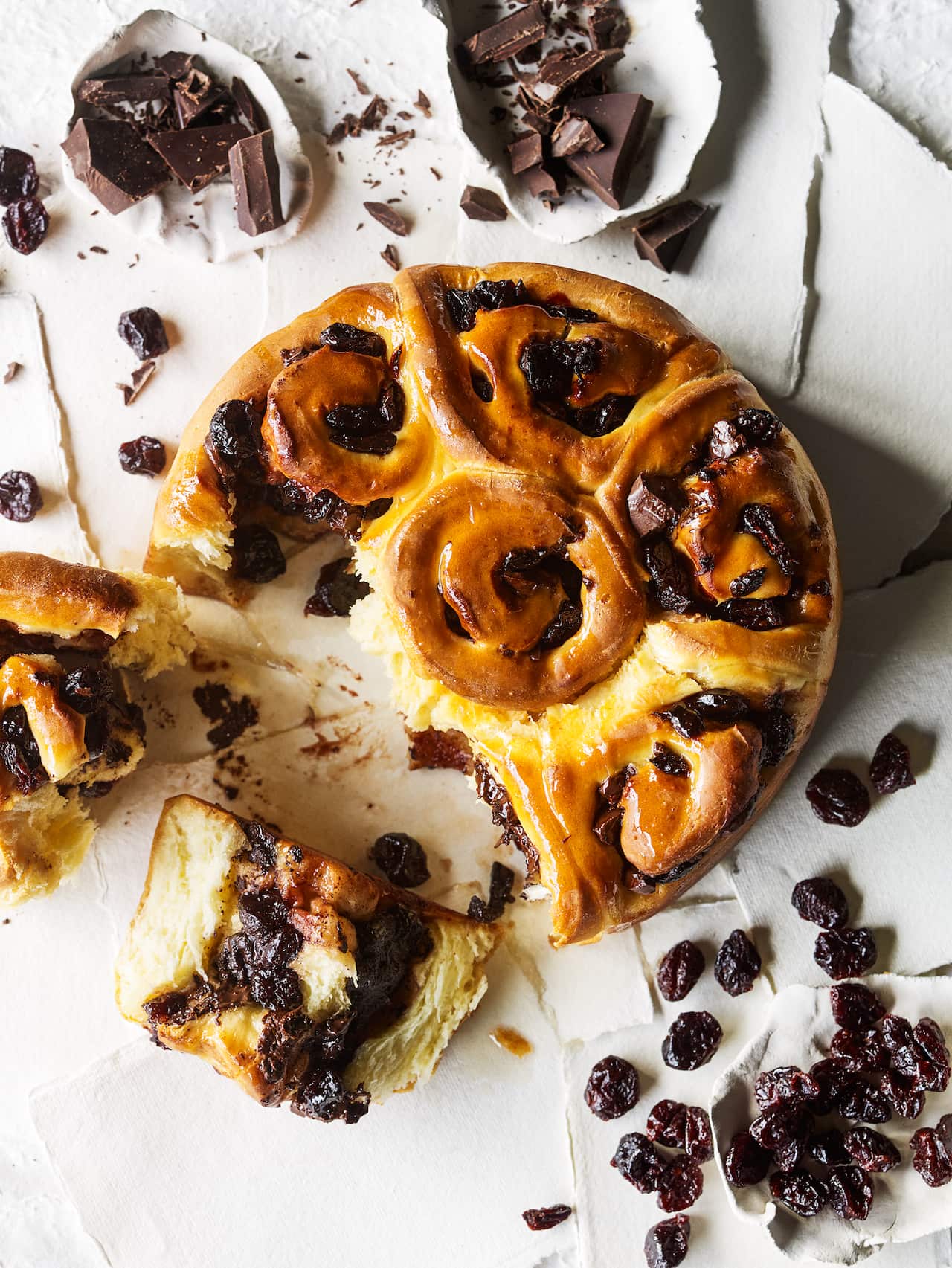 Cherry and chocolate babka