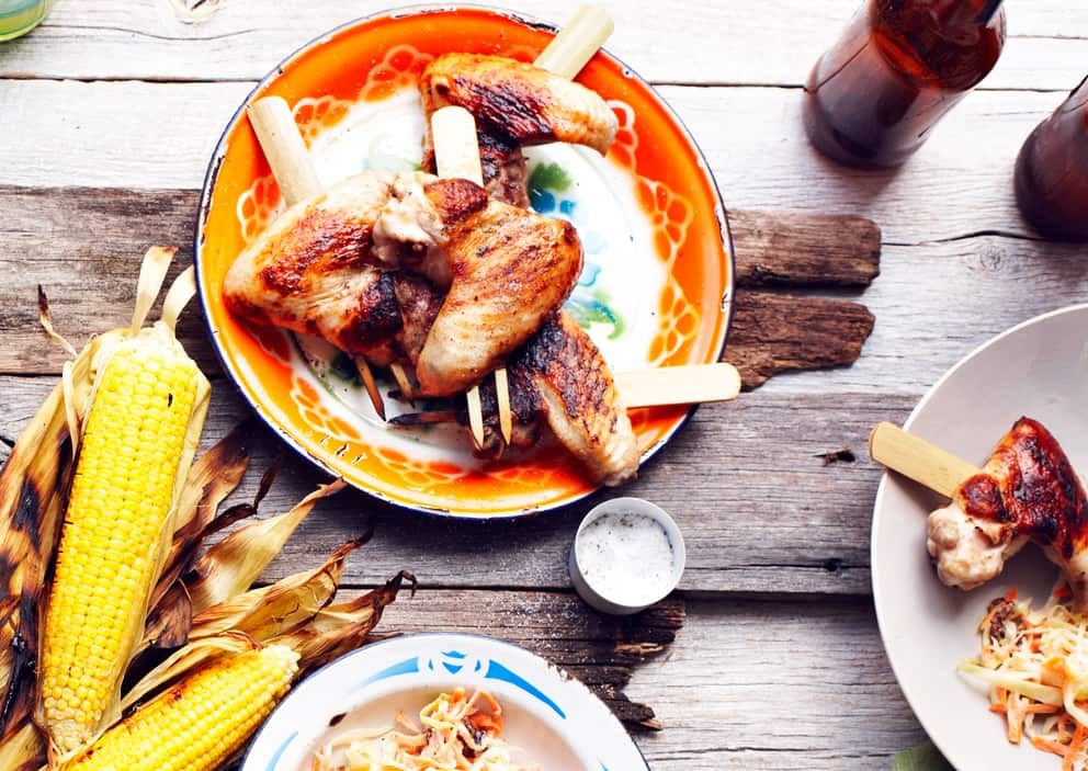 Skewered chicken wings (tebasaki)