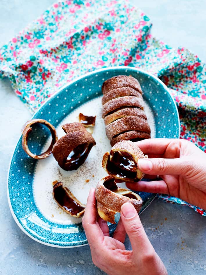Chimney cake with nutella (kürtoskalács)