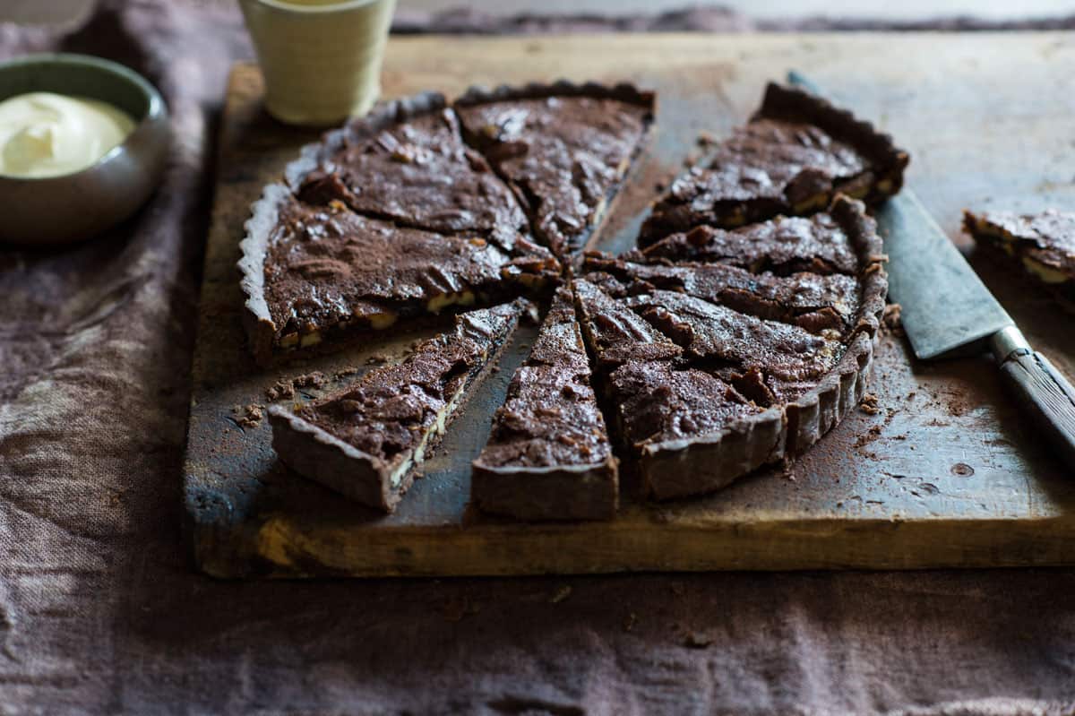 Chocolate and pecan tart
