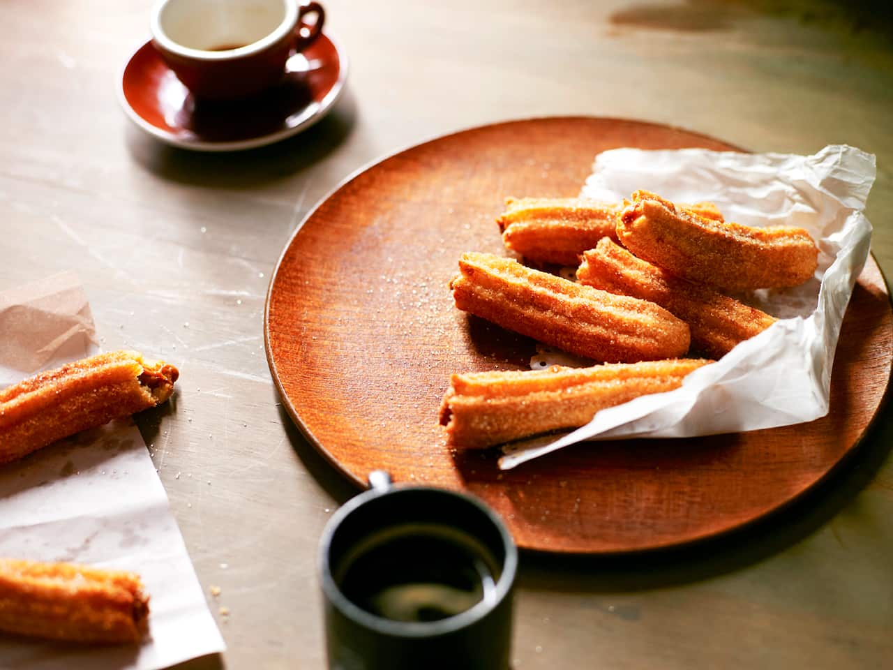 Brazilian doughnuts (churros with doce de leite)