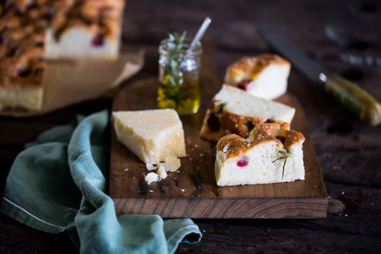Grape and rosemary focaccia