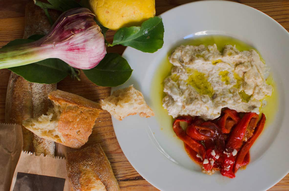 Eggplant and goat’s cheese dip