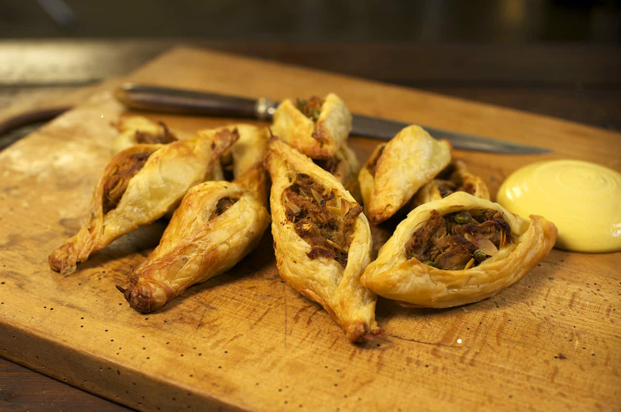Pork and pea pastizzi