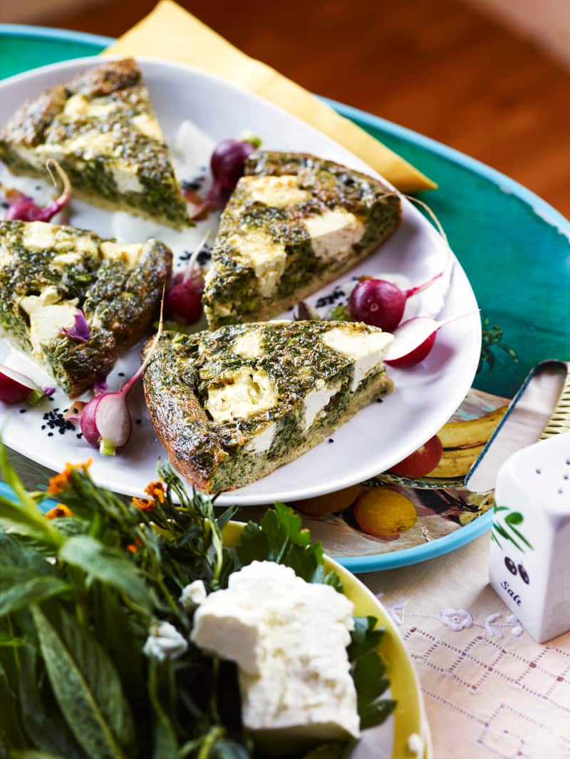 Herb and feta oven omelette (kuku)