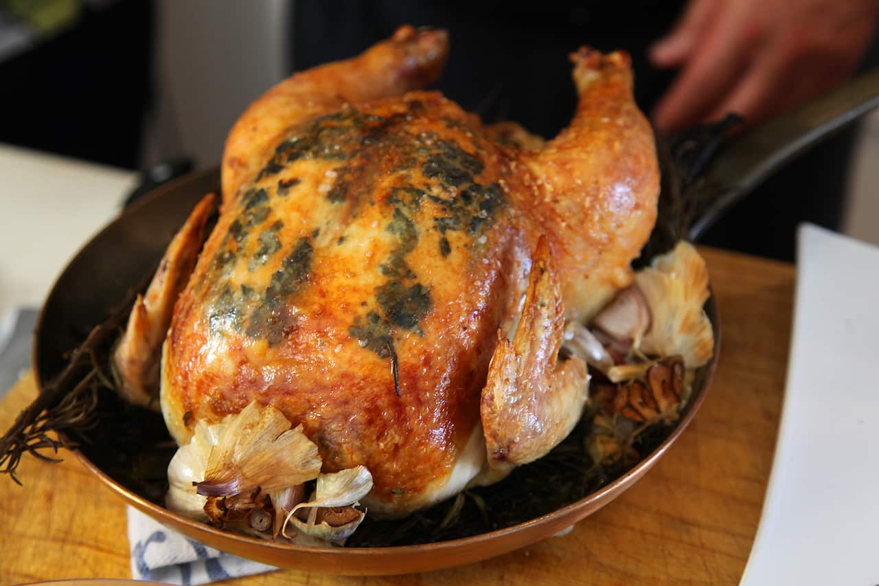 Roast chicken with truffle and cauliflower