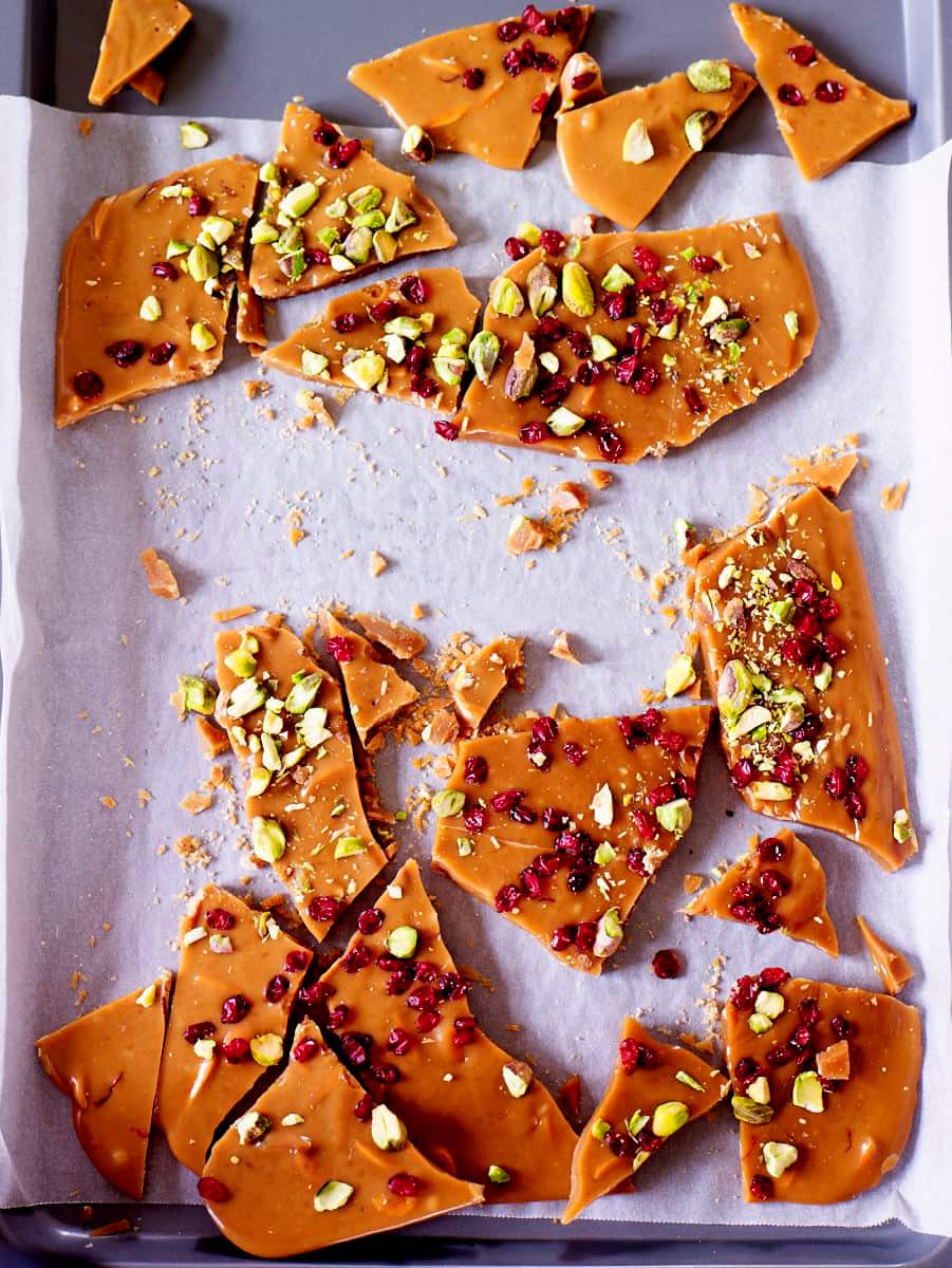 saffron almond brittle