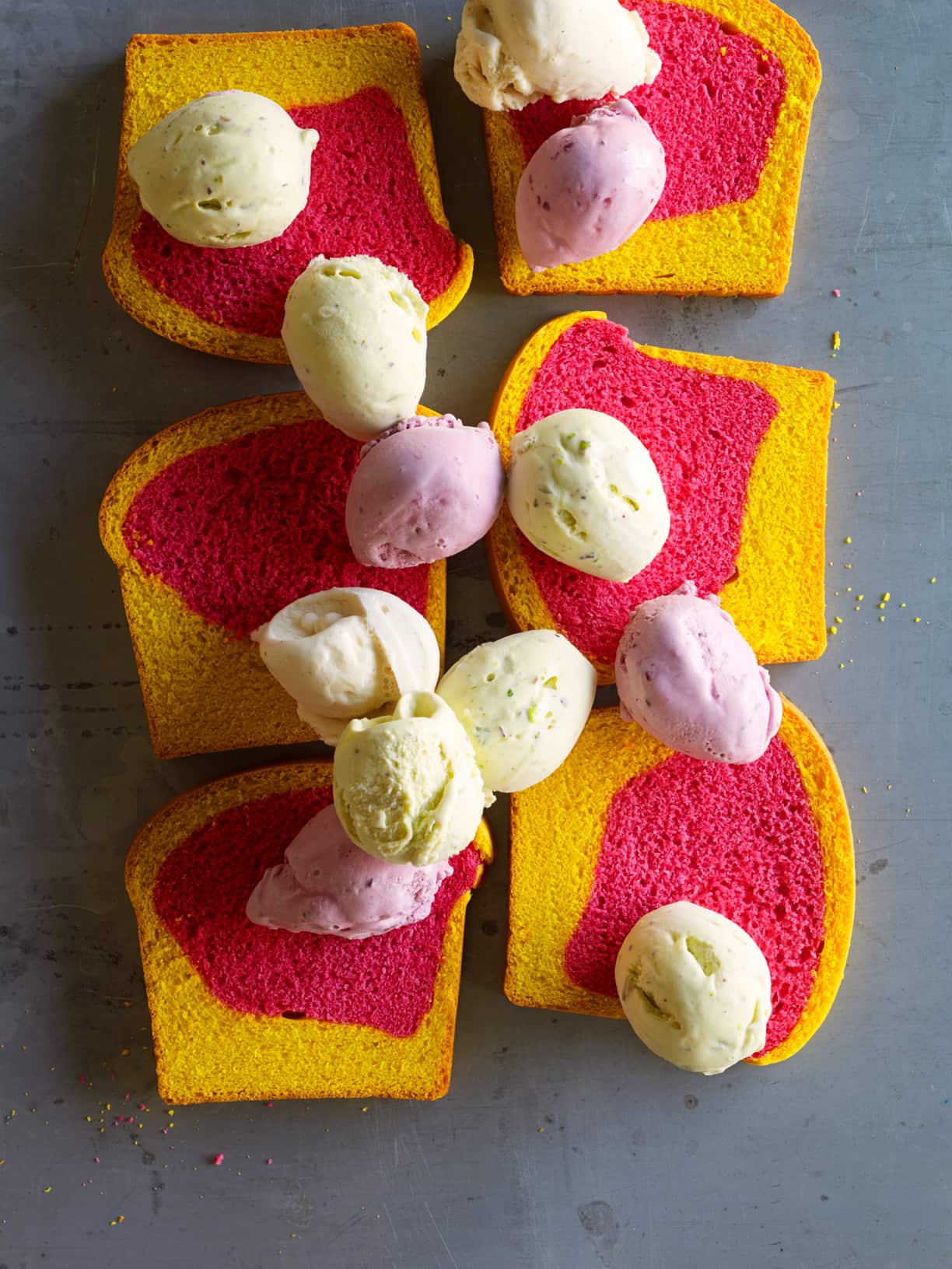 Open ice-cream sandwiches