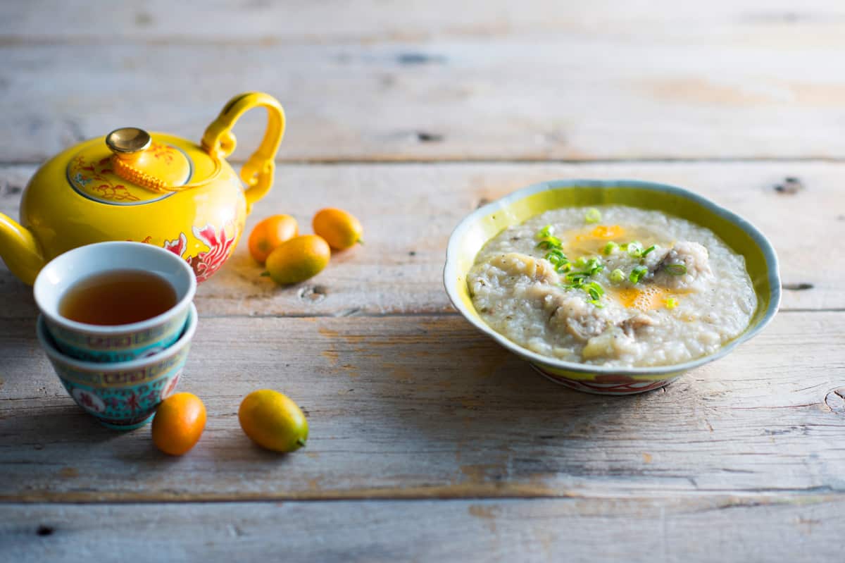 Chicken congee (arroz caldo)