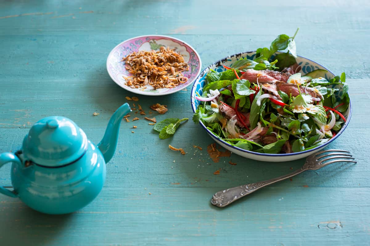 Thai beef salad with roasted rice