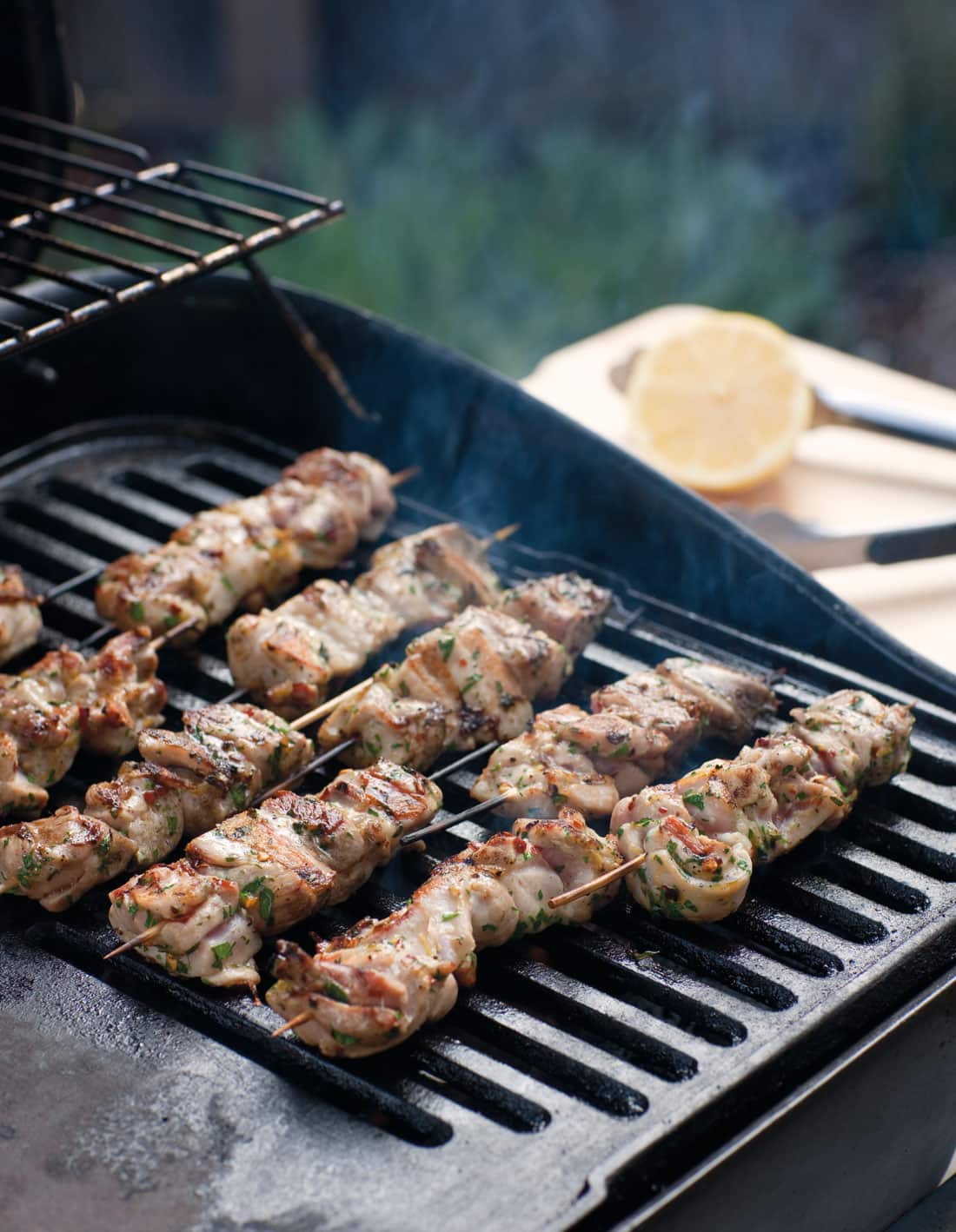 Lemon and chilli chicken skewers