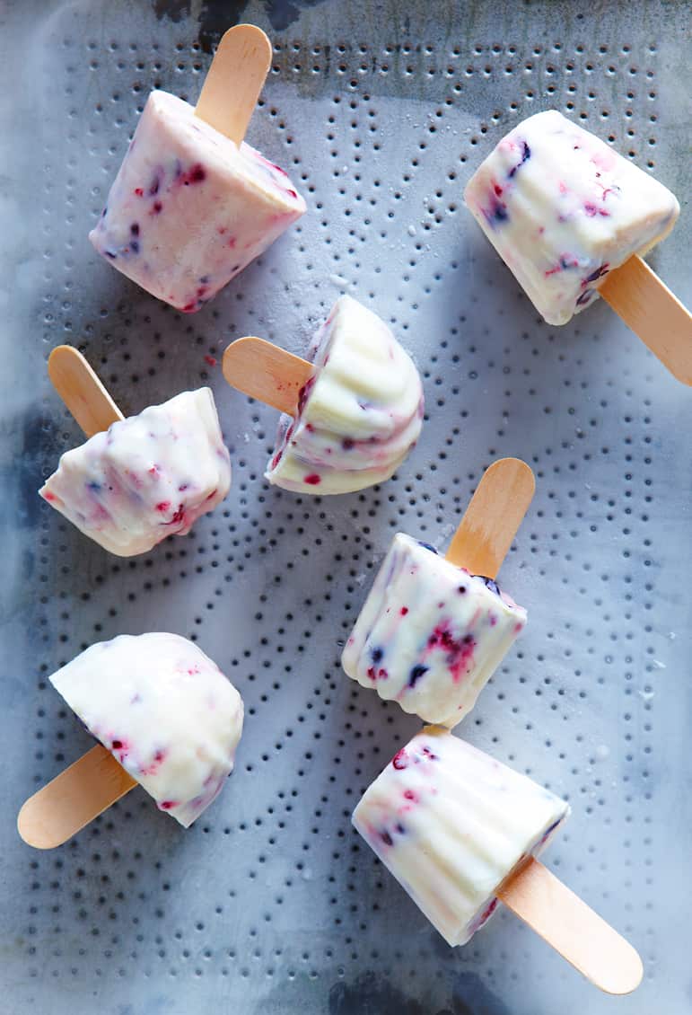 Yoghurt berry icy poles