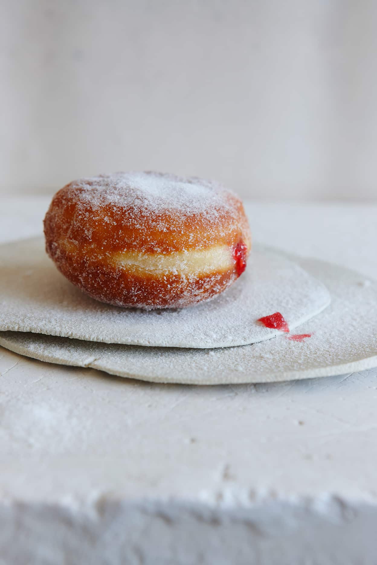 Rhubarb and vanilla jam berliners