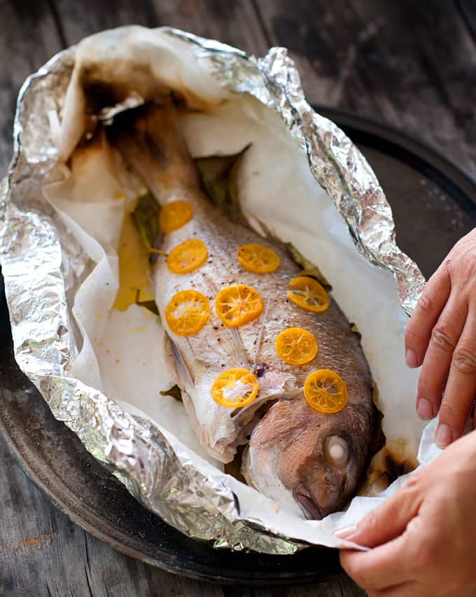 Paper-baked snapper