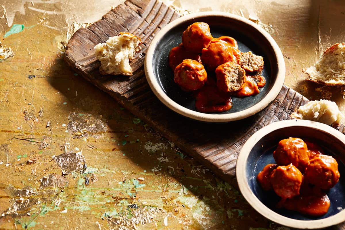 Pork and veal polpette with chilli and tomato