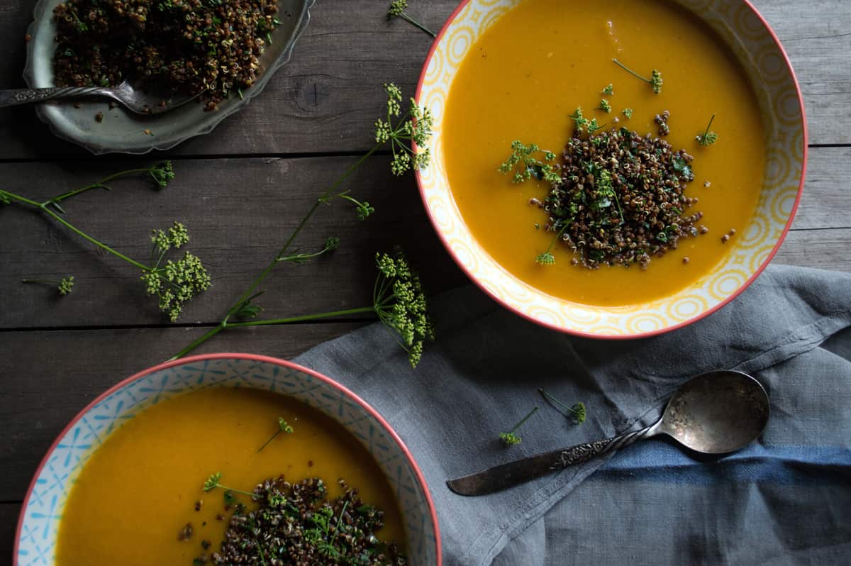 Butternut pumpkin and quinoa soup